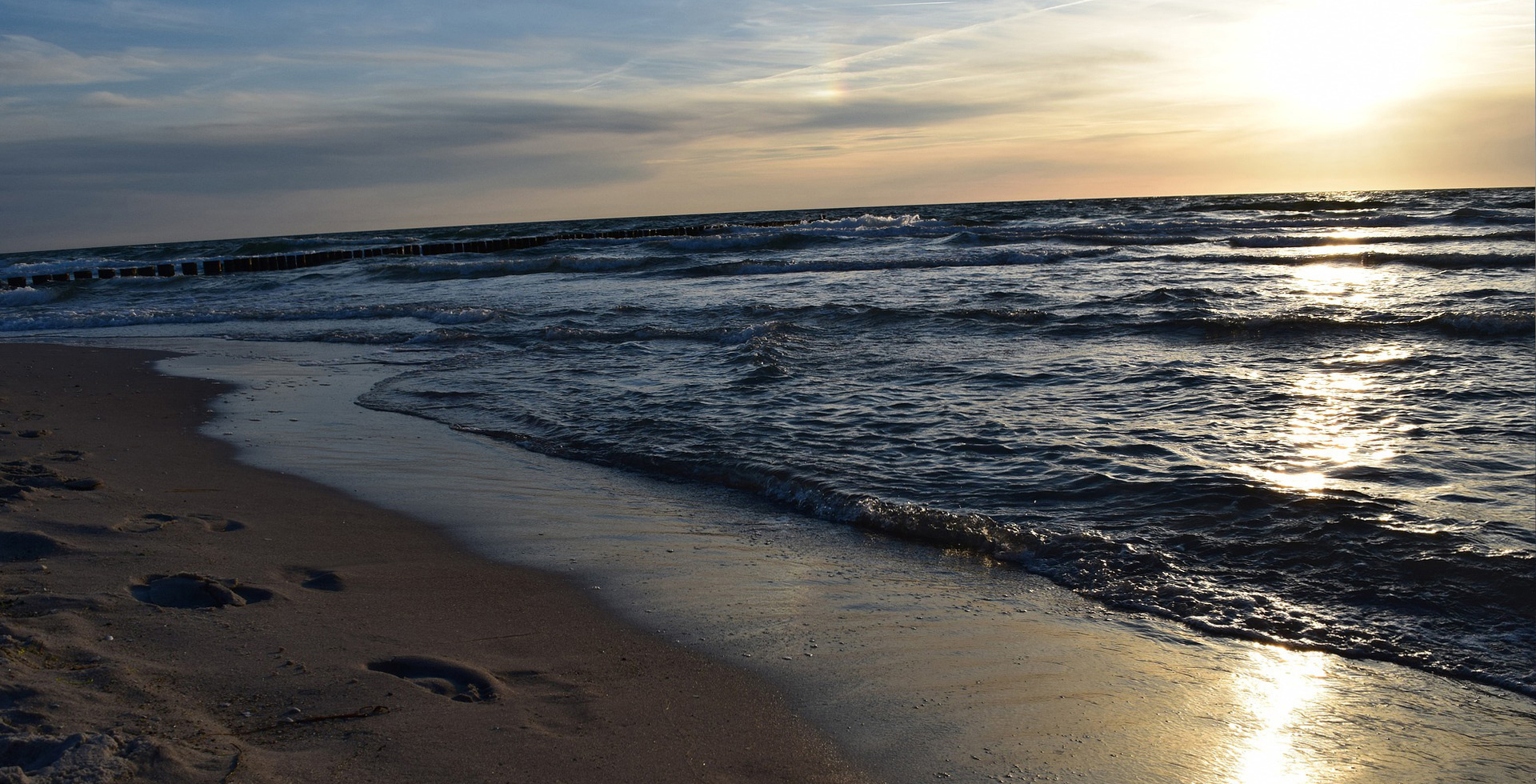 Ostsee, Sonnenuntergang, Meer, Prerow, Wasser, Strand